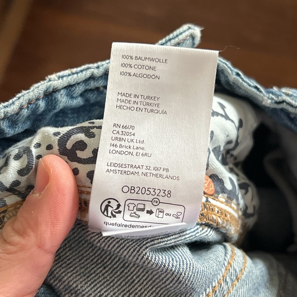 Free People We The Free Aster High Rise Straight Leg Jeans 24 Swarm Blue Denim - Picture 12 of 12